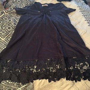 Suede and lace mini dress